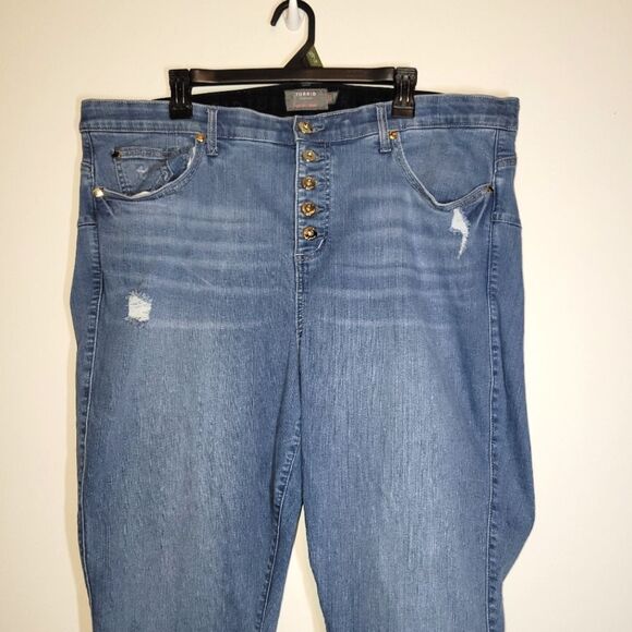 Torrid Bombshell Skinny Distressed Premium Stretch Jeans 22T - Picture 3 of 10